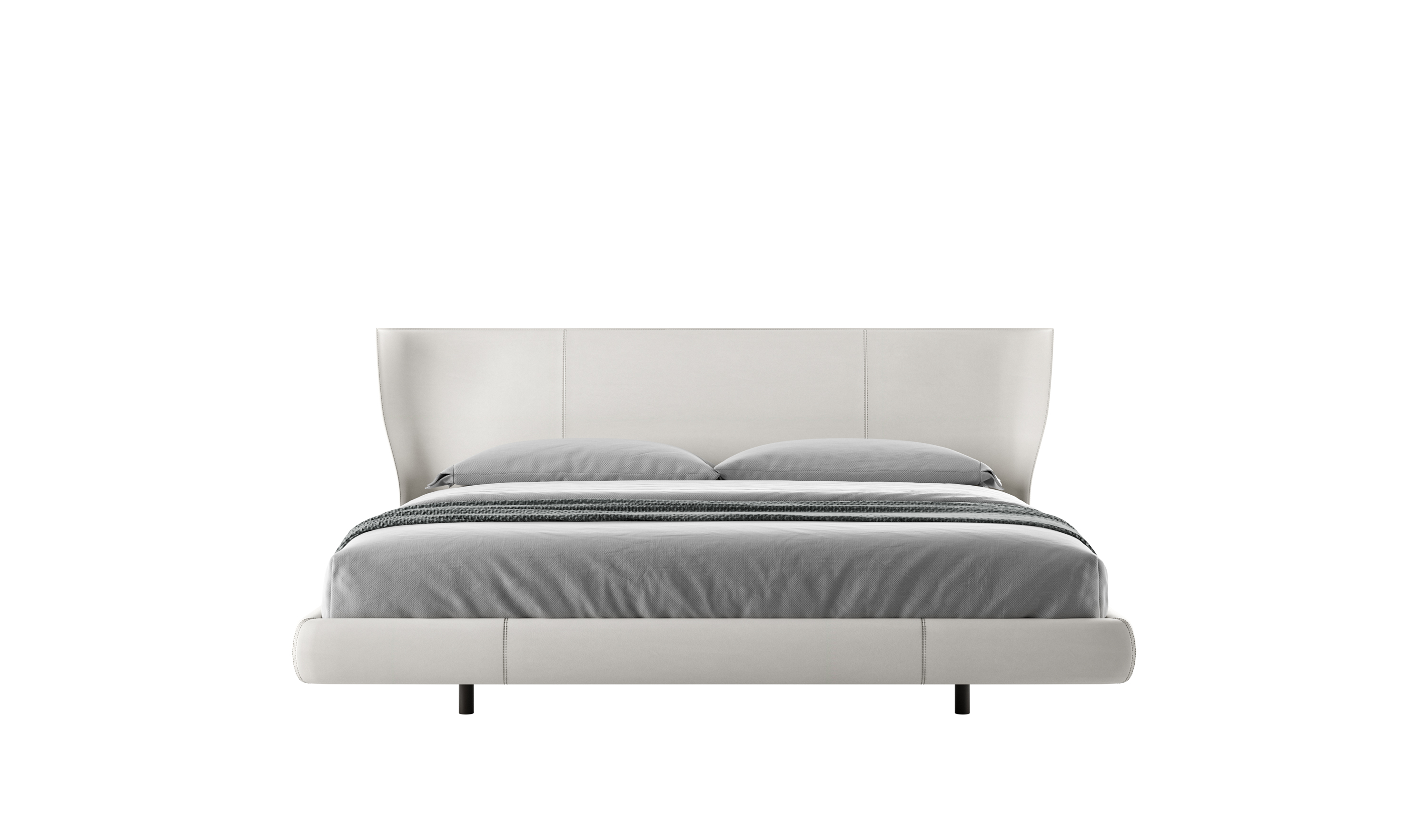 King size bed - White thick leather | B&B Italia Official Shop